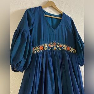 Cotton hand made dress / organic cotton dress /Handloom dress with embroidery